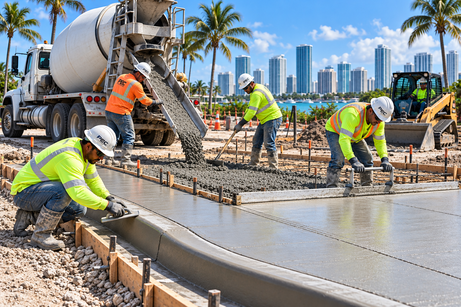 PEC company-owned equipment fleet on site